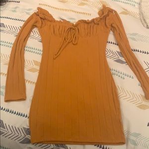 Off the shoulder long sleeve dress